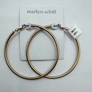 Marlyn Schiff Gold & Pink Hoop Earrings Elegant Design